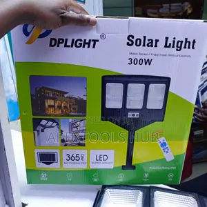 DPLIGHT 300W Taa ya Barabarani ya Sola yenye Sensor ya Mwendo & Kidhibiti