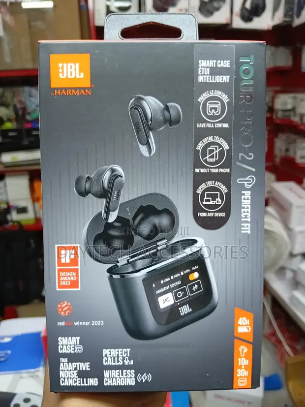 JBL Tour Pro 2 Noise-Canceling True Wireless in-Ear Earbuds - Black - 1