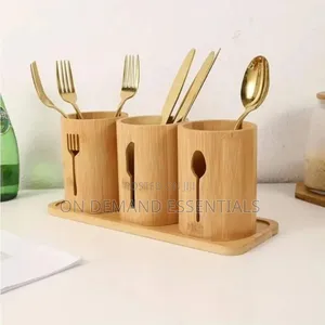 Eco-Friendly 4-in-1 Bamboo Cutlery Holder