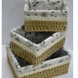 Vikapu vya Kuhifadhia Vilivyofumwa vya Rattan (Pakiti 3)