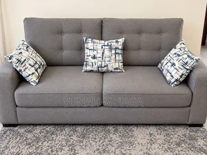 Grey 5-Seater Fabric Sofa Set