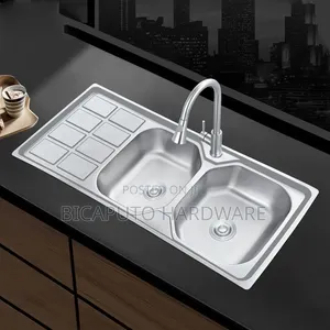Aico Double Bowl Kitchen Sink with One Drainer