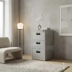 Three Drawer Modern Office Cabinet - Gray