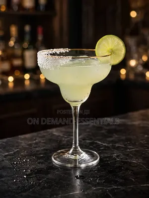 Glasi 2 za Margarita / Coupe zenye Ukingo wa Dhahabu