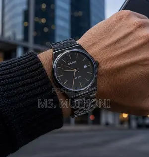 Saa ya Casio MTP-VD03 Series Nyeusi ya Chuma cha Pua