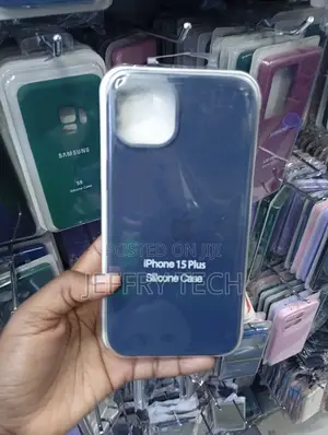 Kifuniko cha Simu cha Silicone Bluu kwa iPhone 15 Plus
