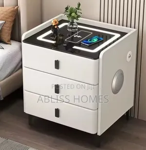Multifunctional Smart Bedside Table with Wireless Charging