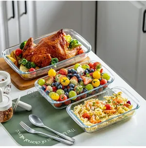 3 Piece Borosilicate Glass Oven Trays
