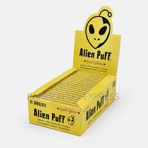 Alien Puff Gold Glass 1 1/4 Transparent Rolling Papers - 50 Leaves