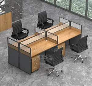 4-Seater Corporate Office Staff Workstation