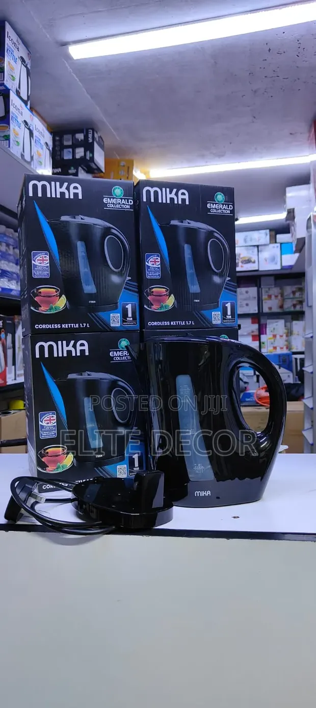 Mika Mkt1005w 1.7L Electric Kettle - Nyeusi na Nyeupe - 1