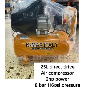 Compressor ya Hewa ya Lita 25, HP 2, Bar 8 PSI 116