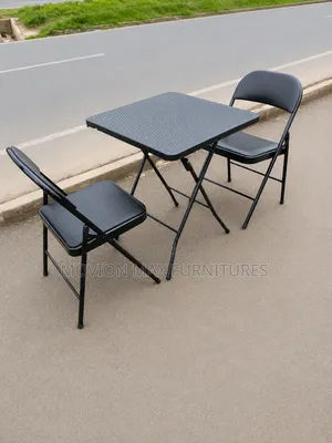 Seti ya Meza ya Kula Nyeusi ya Ndani/Nje
