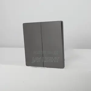 Swichi ya Taa ya Ukutani ya Kisasa ya Grey 2-Gang