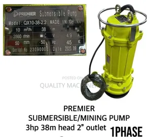 Premier Submersible/Mining Pump 3hp 38m Head 2" Outlet