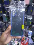 Diagonal-Striped Hybrid Phone Case with Colored Border - 1