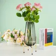 Nordic Modern Creative Glass Vase With Metallic Stand - 2