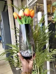 Nordic Modern Creative Glass Vase With Metallic Stand - 4