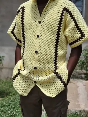 Shati ya Nguo ya Kufuma Mikono Mifupi yenye Vifungo
