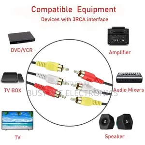 3 RCA Male to Male Audio Video AV Cable