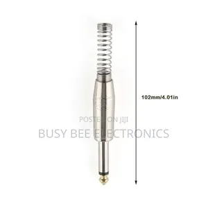 1/4 Inch (6.35mm) Straight Spring Audio Male Mono Plugs