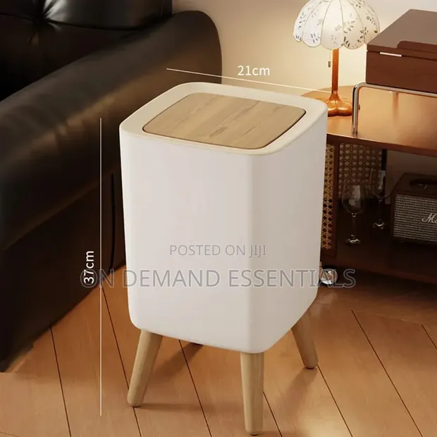 Nordic Rectangular Trash Bin Bathroom Storage Bucket with Lid - 1