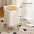 Nordic Rectangular Trash Bin Bathroom Storage Bucket with Lid - 3