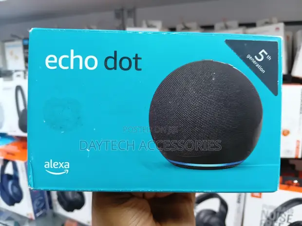 Amazon Echo Dot Smart Speaker yenye Alexa 5th Gen Charcoal - 1
