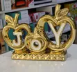 Golden "JOY" Apple-Themed Tabletop Decor - 2
