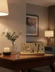 LOVE Tabletop Clock Sparkling Decorative Timepiece - 1