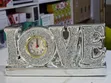 LOVE Tabletop Clock Sparkling Decorative Timepiece - 4
