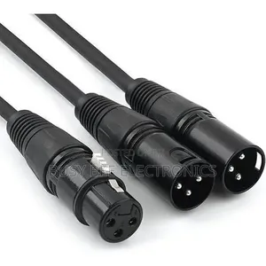 1 Female to 2 Male XLR Y Splitter Microphone Cable 5ft (1.5M)
