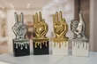 Creative Embroidery Medal Thumbs Up Trophy Gold Silver Decoration - 1