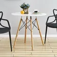 Round White Dining Table with Wooden Legs - 4 Seater - 2