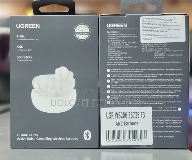 Ugreen HiTune T3 Pro Active Noise Cancelling Earbuds - 1