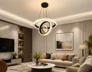 Chandelier ya Kisasa ya Pete ya Crystal na LED