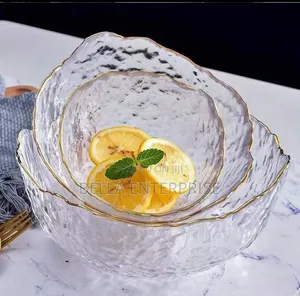 Jagged Edge Irregular Lotus Flower Glass Salad Bowl