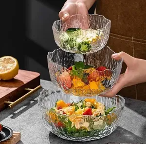 Jagged Edge Irregular Lotus Flower Glass Salad Bowl