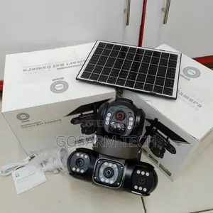 V380 Pro 6MP 4G Triple Lens Solar Camera with Color Night Vision