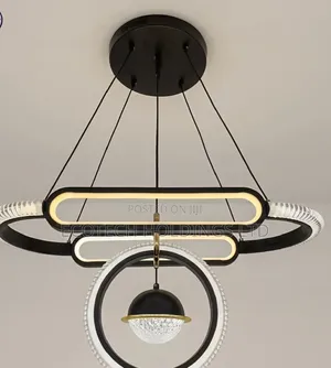 Modern Geometric LED Ring Chandelier