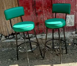 Kitchen Counter Stools with Green Faux Leather