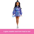Barbie Deluxe Style Fashion Doll in Metallic Blue Top - 3