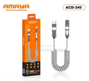 Kebo ya Amaya ACD-340 4-in-1 240W ya Kuchaji Haraka ya Silicon