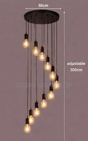 Modern 12-Light Cascading Pendant Chandelier