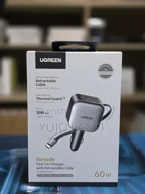 Chaja ya Gari ya Haraka ya Ugreen Nexode 60W yenye Kebo ya USB-C Inayojikunja
