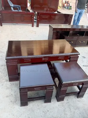 Seti ya Meza ya Kahawa ya Mahogany