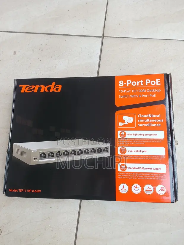 Tenda 8-Port PoE Switch TEF1110P-8-63W - 1