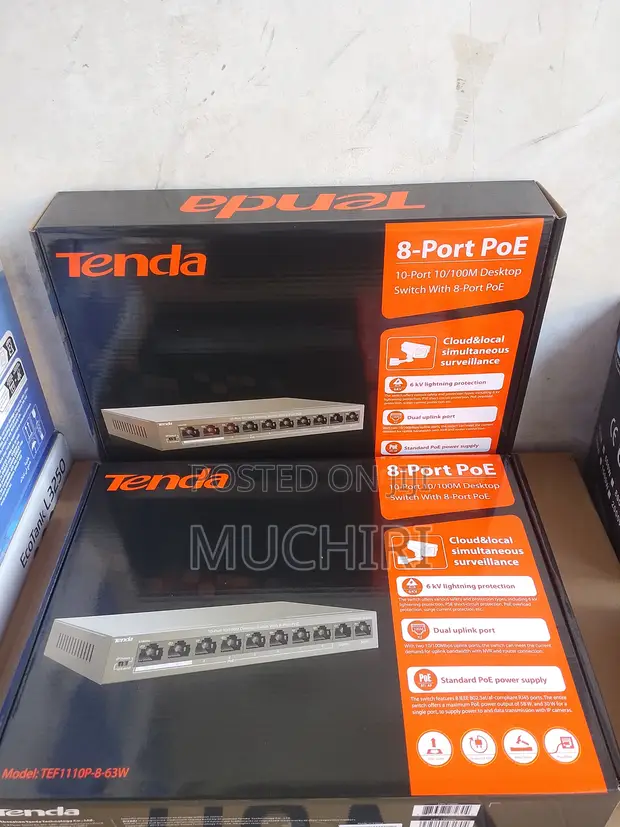 Tenda 10-Port PoE Network Switch (8 PoE + 2 Uplink) - 1