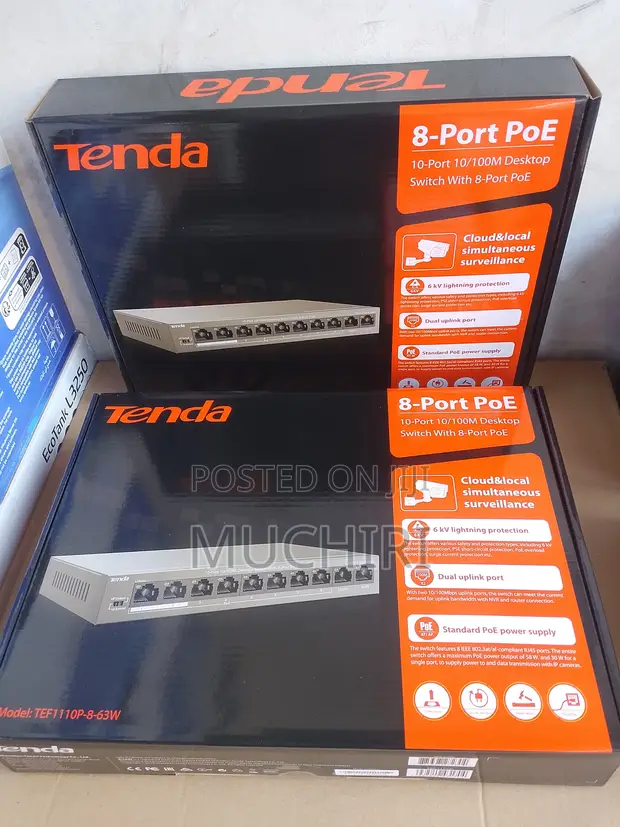 Tenda TEF1110P-8-63W 10-Port Unmanaged PoE Switch - 1