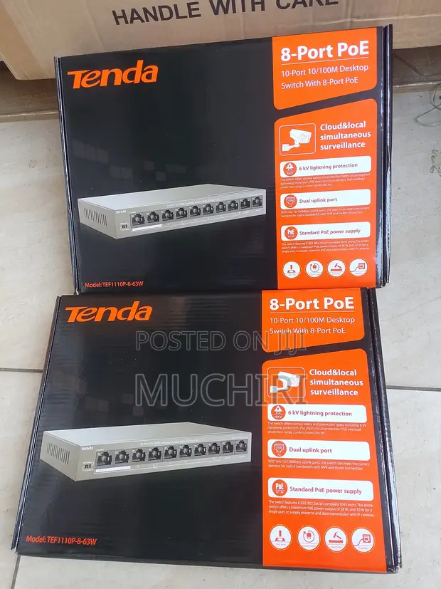Tenda TEF1105P-4-63W 8 PoE Port Network Switch - 1
